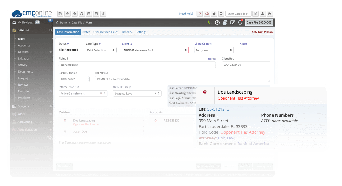 Software Features NEW 1 CMPOnline Legal Case Management Software Feature
