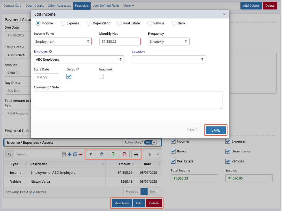 Financial Calculator 3 CMPOnline Debtor Financial Calculator for Payment Arrangements