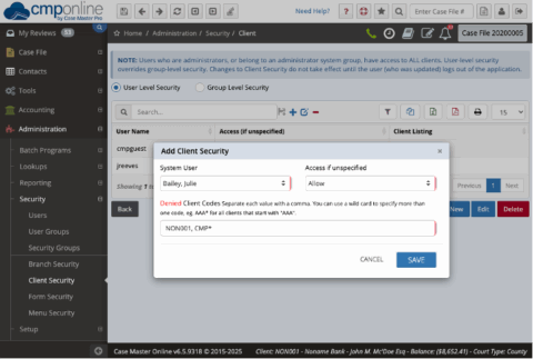 Security Features | Case Master Pro