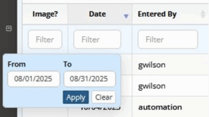 Filter grids by date range in CMPOnline