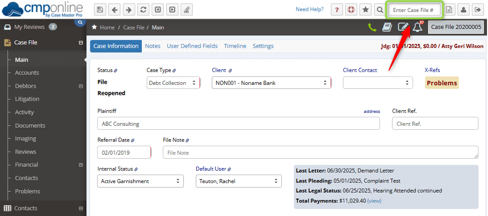 Renumbering or Deleting a Case File 2 Renumbering Deleting Case File in CMPOnline
