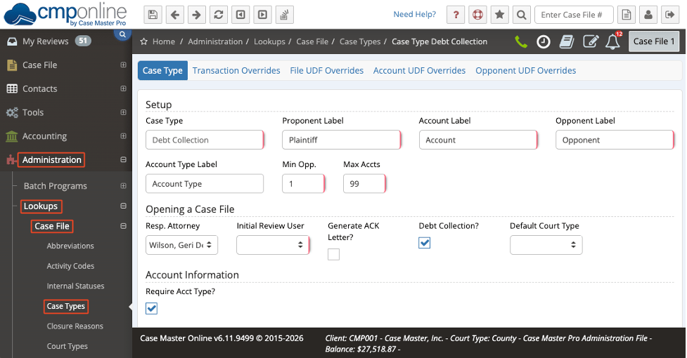 Customizing Case Types 2 Customizing Case Types in CMPOnline