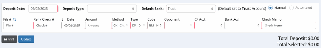 How to Enter Deposits in CMPOnline