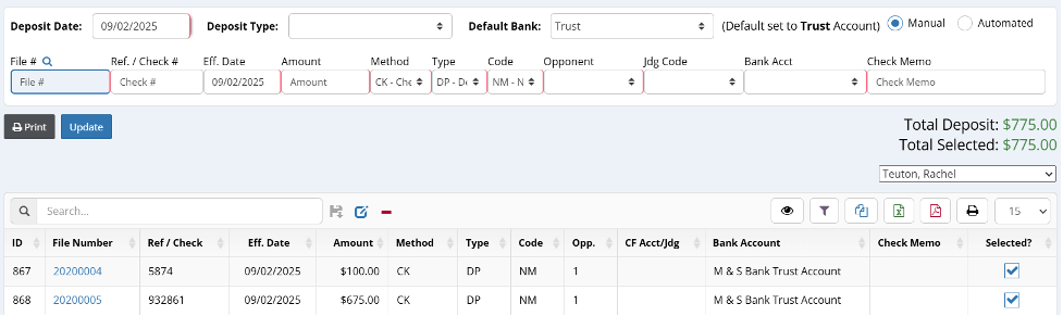 How to Enter Deposits in CMPOnline