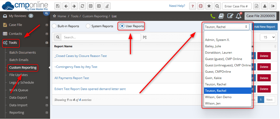 Reassign or Copy Custom Reports in CMPOnline
