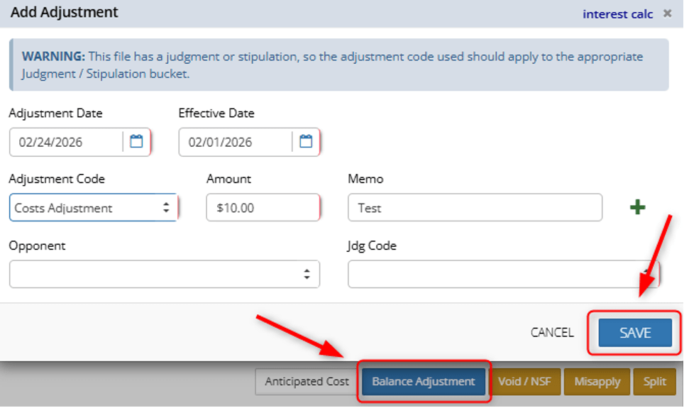 Entering a Balance Adjustment 2 CMPOnline Financial Balance Adjustments