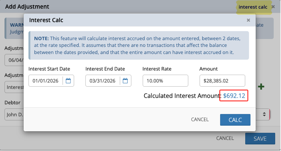 Enter and manage balance adjustments in CMPOnline