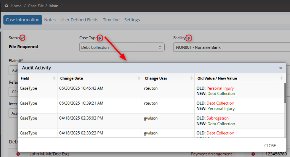 CMPOnline User Audit Logs