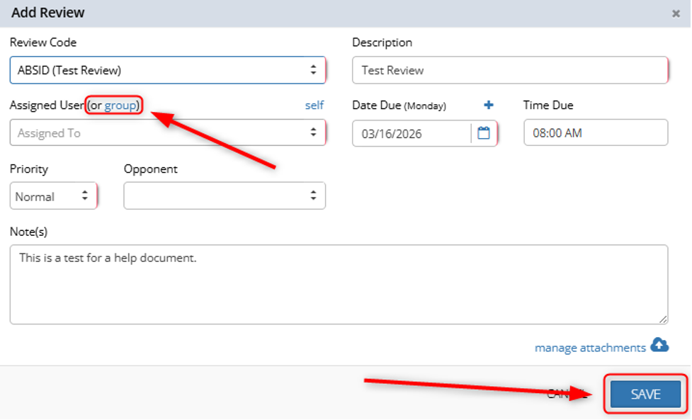 Creating and Assigning Reviews to a User Group 3 User Groups in CMPOnline