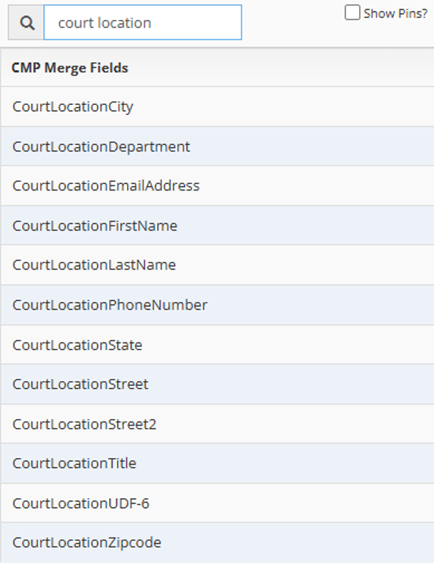 Adding Court Locations in CMPOnline